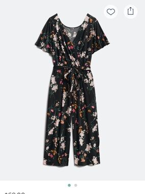 Floral Wrap Jumpsuit with Pockets- Black Floral
